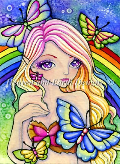 Diamond Painting Canvas - QS Rainbow Butterfly - Click Image to Close